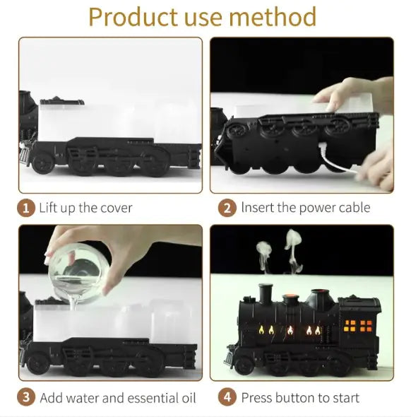 Luftbefeuchter und Diffusor „Steam Train“ mit LED-Licht